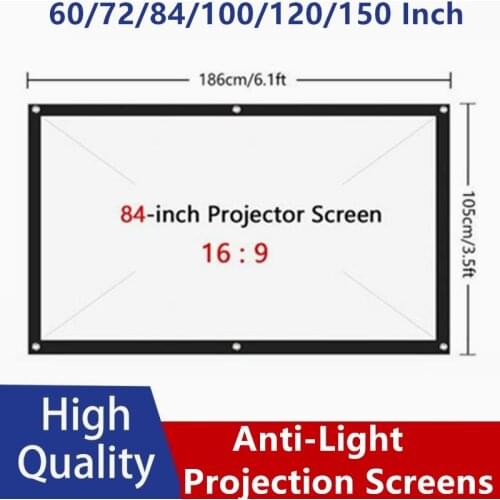 1PC 16:9 Hight-Density Portable Folding Home Outdoor KTV Office 3d HD Projector Projection Sotf Screen