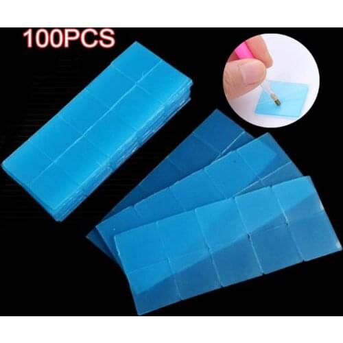 100 PCS Blue Wax Diamond Painting Wax Clay for Point Drills Pen Pick up Diamond Painting Rhinestones Blue Mud 2.5x2.5cm