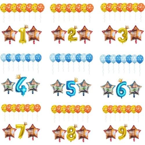11pcs Toy Story 18inch Cartoon Captain Woody Captain Buzz Lightyear Foil Balloons Happy Birthday Party Decorations Baby Boy Toys
