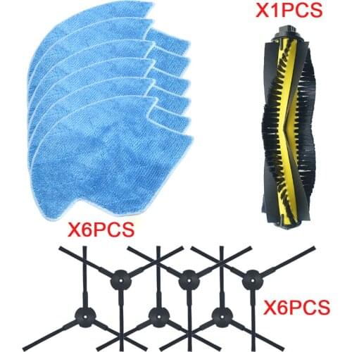 13pcs/set for ilife v7s pro robot Vacuum Cleaner Parts kit ( Main Brush*1+mop Cloths*6+Side Brush*6) FOR Chuwi ILIFE v7s pro