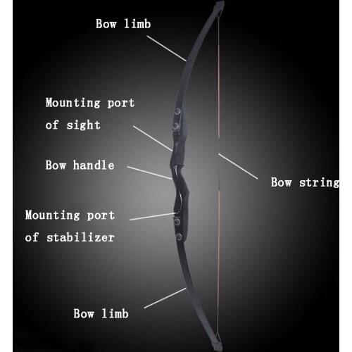 135cm 40lbs Straight Bow Split Entry Recurve Straight Bow Longbow Taken Down Bow can install the Sight Stabilizer