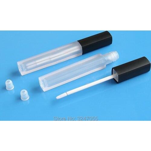 4.5ML 50pcs/lot Square Empty Frosted Lipstick Refillable Bottle, DIY Plastic Lip Gloss Tube, Elegant Lip Beauty Tool