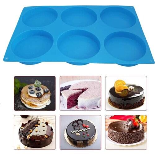 6 Grids Eco-friendly Silicone Non-Stick Cake Mold Chocolate Dessert Heat Resistant Non-stick Bakeware DIY Baking Tool