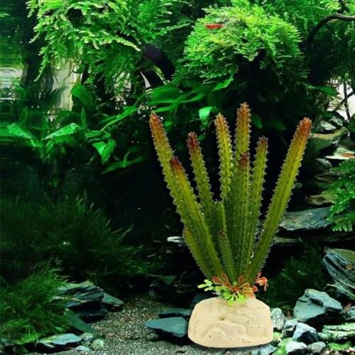 Aquarium Ornament Simulation Decorative Plastic Artificial Cactus Plant Water Grass for Fish Tank аквариум
