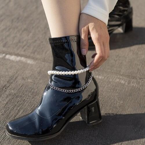 Bohemian Imitation Pearl Anklet Bracelet Summer Beach Simple Anklets On Foot Barefoot Sandals for Women Jewelry Gift 2021