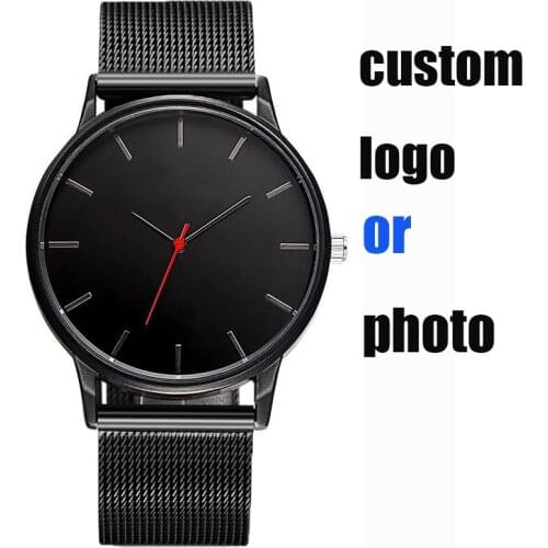 BSL996N Custom Men Watches Stainless Steel Japan Movement OEM Women Watch Brand Logo Print Your Design Photo Watch Relojes