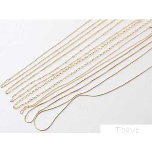 1pcs Color-preserving copper plated 18K real gold chain flat chain heart snake snake bone diy necklace material accessories