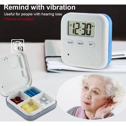 Pill Case Dust-proof Separated Pill Organizer Pill Box Case Electronic Timer Alarm Clock Reminder Medicine Storage Dispenser