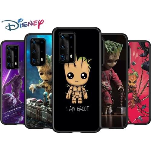 I AM Groot Marvel for Huawei P40 P30 P20 P10 P9 Lite E Pro Plus Mini 2019 2017 Black Phone Case