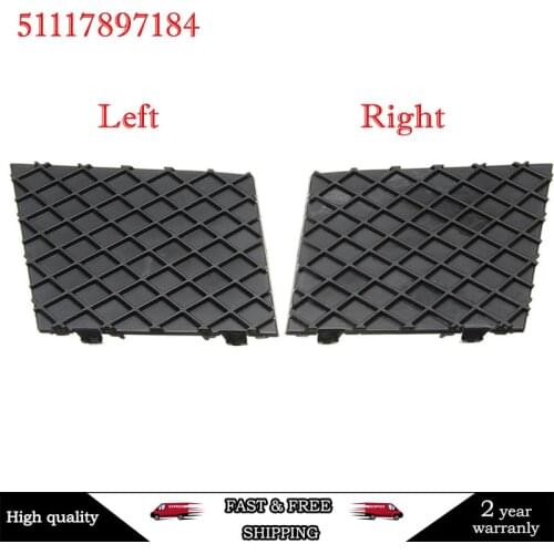 Black Left+Right For BMW E60 E61 M Cover Sport Car Front Bumper Lower Mesh Grill Plate Trim Cover 51117897186 51117897184