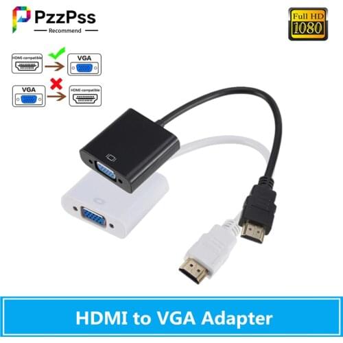 PzzPss 1080P HDMI to VGA Cable Adapter Digital to Analog signal transfer for PC Laptop Tablet HDMI Male to VGA Female Converter