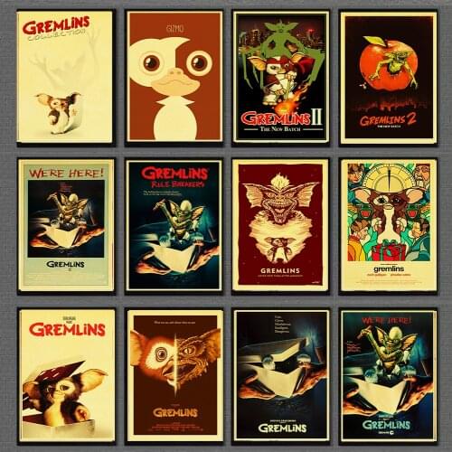 American Movie Gremlins Retro Poster kraft paper Wall Stickers Vintage Poster Prints For Bar And Home Room Decor