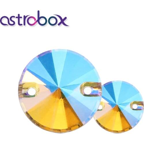 Crystal AB Sew on Rhinestones with Holes Flat Back Sewing Stones Smooth Cutting Cute Tiny Button Strass Clothes Shoes Decoration