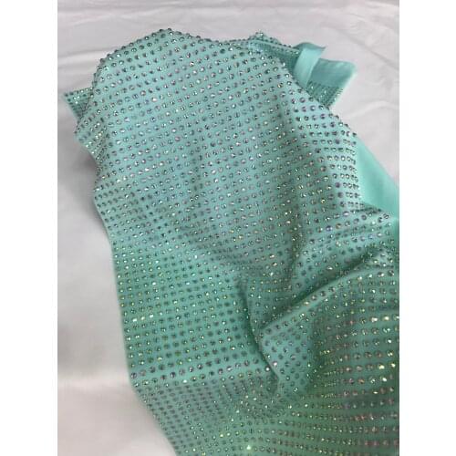 Lace Fabric ZH-288888 Latest French Embroidered Tulle Lace Africa full stone Mesh Lace Fabric Sewing For Party Wedding Dress