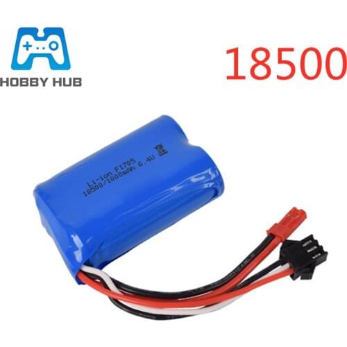 6.4v 1000mAh 15C 18500 Li-ion Battery For RC Car toys battery JST-2P free shipping