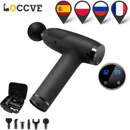 32 Gears LCD-Display Massage Gun Type-C charge Deep Muscle Massager Gun Vibration Therapy Body Massager Relieving Pain with bag