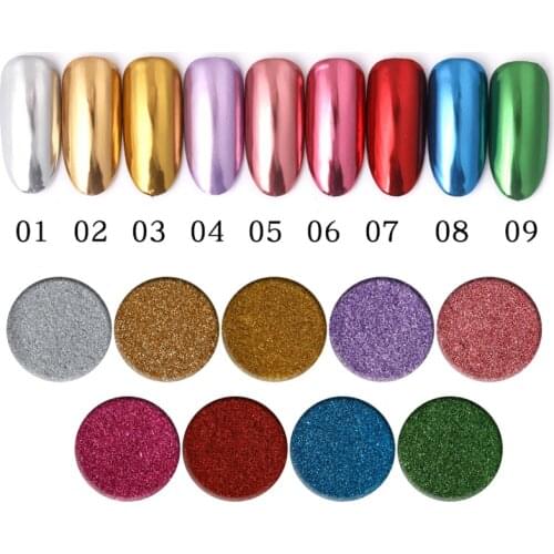 Metallic Mirror Nail Powder Rose Gold Chrome Pigment Super Shine Mirror Nail Glitters Manicure Chrome Dust Decoration