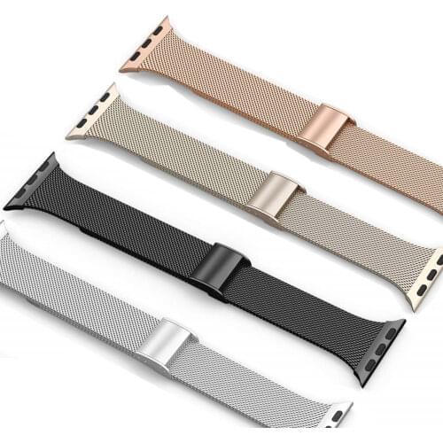 Stainless Steel Metal Strap For Apple Watch Band 44mm 40mm 42mm 38mm Slim Bracelet For iWatch Series 1 2 3 4 5 6 SE Watchband