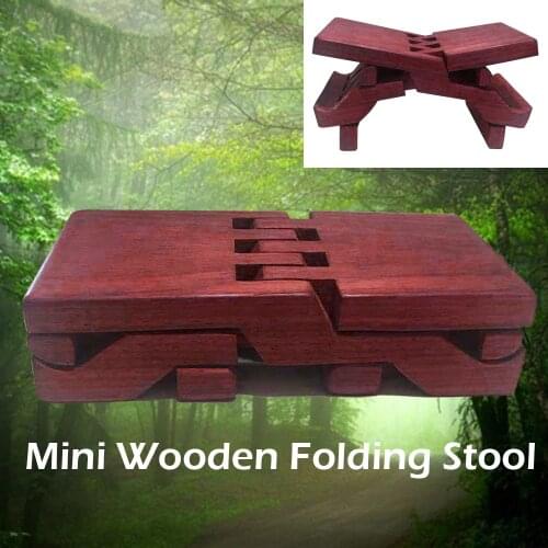 Mini Wooden Folding Stool Simulated Handmade Wooden Chair Ornament Resin Craft Garden Miniature Home Garden Decoration 650g