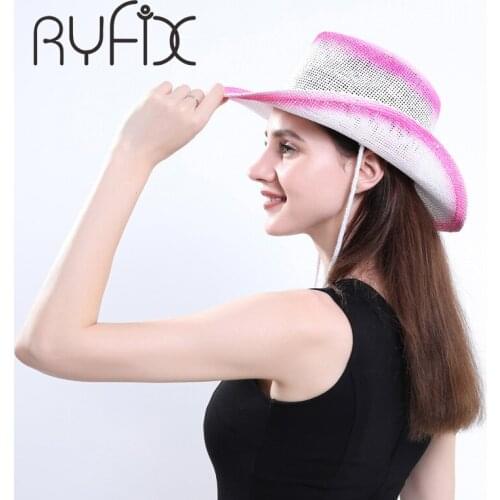 Fashionable joker spray paint cowboy straw hat men and women outdoor travel sunshade hat HA66