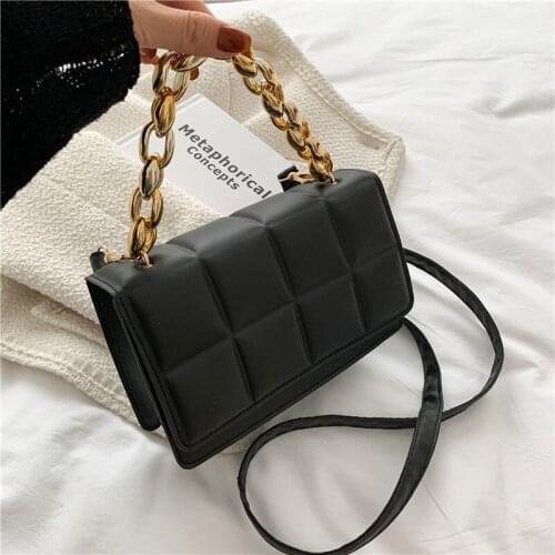 Fashion Chain Strap Small Handbags For Women Designer Simple Style Pu Leather Shoulder Bags 2021 Square Female Crossbody Bag