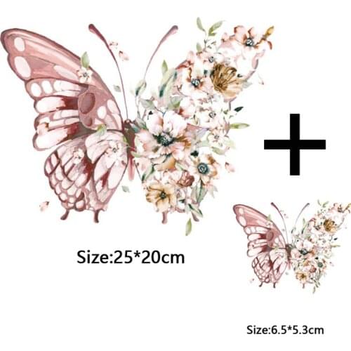 Butterfly Patch Iron On Transfer For Clothes Stripes Iron On Applique Stickers Transfer Patch On Children Clothes thermo sticker