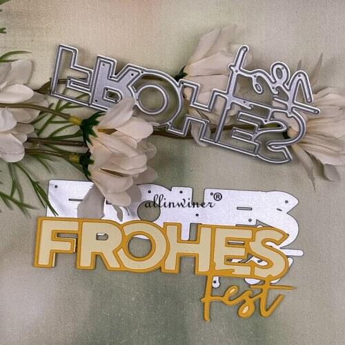 German Christmas Letters Metal Cutting Dies Stencils For DIY Scrapbooking Decorative Embossing Handcraft Die Cutting Template