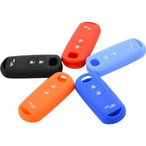 OkeyTech 2 Button Soft Silicone Rubber Car Key Case Cover For Mazda 2 3 5 6 Atenza CX5 CX-7 CX-9 MX-5 RX Remote Key Case Shell
