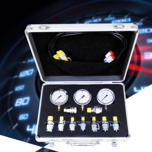 Portable Hydraulic Test Gauge Box Mechanical Digger Testing Tool Hand Tool Set Pressure Measuring Connector XZTK-60M