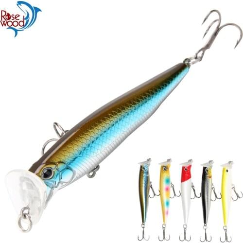 RoseWood Freshwater and Saltwater Fishing Lure Minnow Crankbait Wobbler Jerk fishing Bass Sea fishing Hard bait Fishing tackle