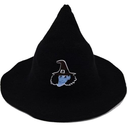 Halloween Gift Patch Party Solid Color Unisex Wizard Hat Women Personality Spring Autumn Men Halloween Hat Pointed Cap