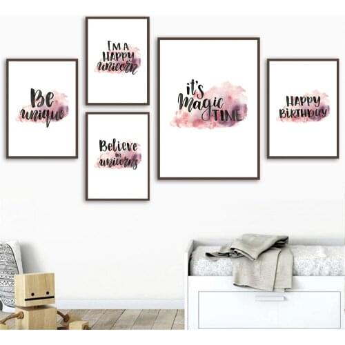 Nordic Inspirational Quotes Wall Art Poster Pink Art Print Energetically Words Canvas Painting Modern Pictures Living Room Decor