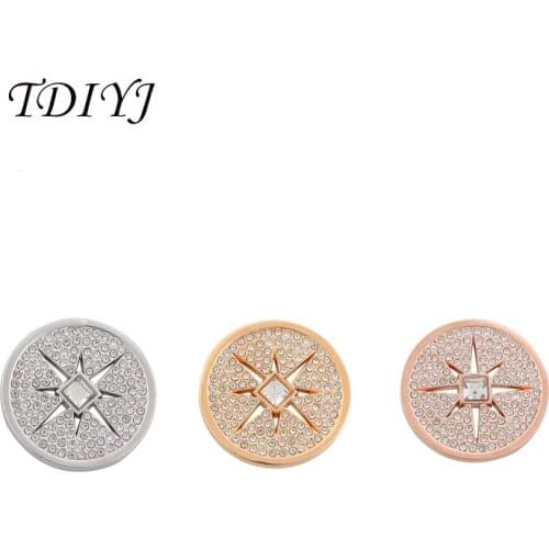 TDIYJ My Coin New Design Deluxe 33mm Coin Disc with Sparkling Crystals for 35mm Coin Holder Pendants 6pcs/lot