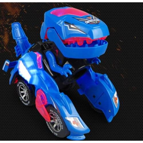 Transforming Dinosaur Toy Random Color LED Car Rhythm Music Headlight Transformation LED Car Electric Toy Toy Vehicles