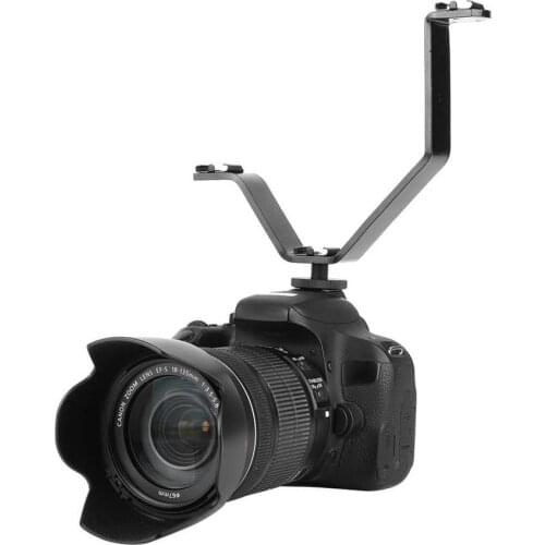 V Extension Bracket LED Flash Light SLR Camera Stand Multifunction Hot Shoe Support for Camera Fill Light Monitor Microphone