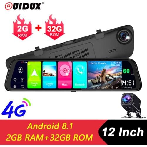 QUIDUX Android 8.1 2GB+32GB ADAS 10 in 1 DashCam Car DVR Mirror Camera 4G WIFI GPS Navigation Bluetooth FHD 1080P Video Recorder