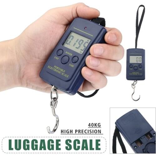 1pc 40KG LCD Digital Luggage Scale Travel Portable Handheld Weighing Luggage Scales Suitcase Bag Hanging Scale