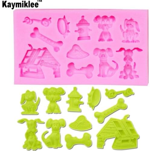 M385 1PCS Dog House Bones Shape Silicone Cake Mold Fondant Mold, Chocolate soap Mold, Decorating Bakeware 10.2*6*1CM