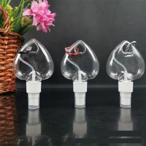 30ml PET Portable Heart-Shaped Cosmetic Bottle with Hook Transparent Emulsion Spray Bottle Travel Refillable Empty Bottle