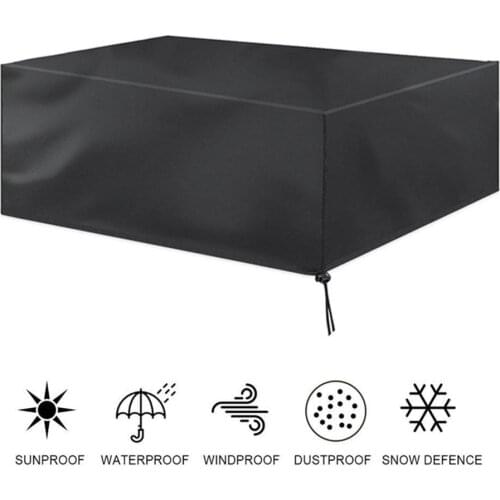 210D Outdoor Garden Dustproof and Waterproof Cover Garden Table Chair Furniture Cover Cloth Rain and Snow Dustproof UV Protectio
