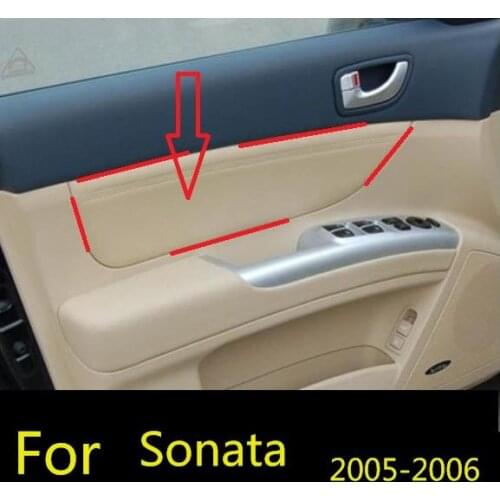 4PCS Microfiber Front / Rear Door Panels Leather Cover Protective Trim For Hyundai Sonata 2005 2006 with Mount Fittings