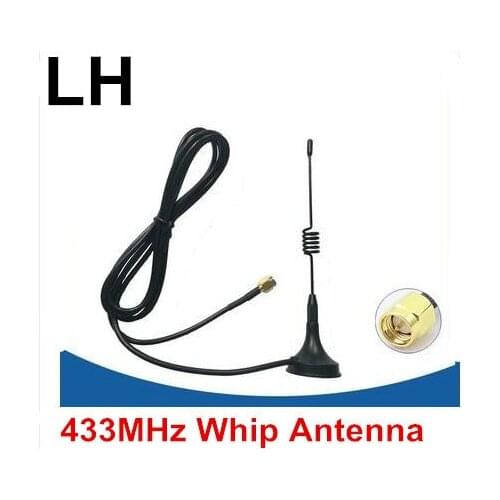 433MHz wireless module modem magnetic whip antenna 3dBi SMA male cable