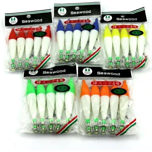 50pcs Noctilucent Squid for fishing lure jig 10.5cm jigs Luminescent materials artificial wood squid baits