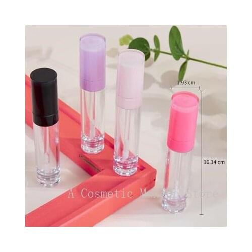 8ml Plastic Thick-walled Clear Cylindrical Lip Gloss Empty Tube Cosmetic Pink Lipgloss Stick Packaging Container