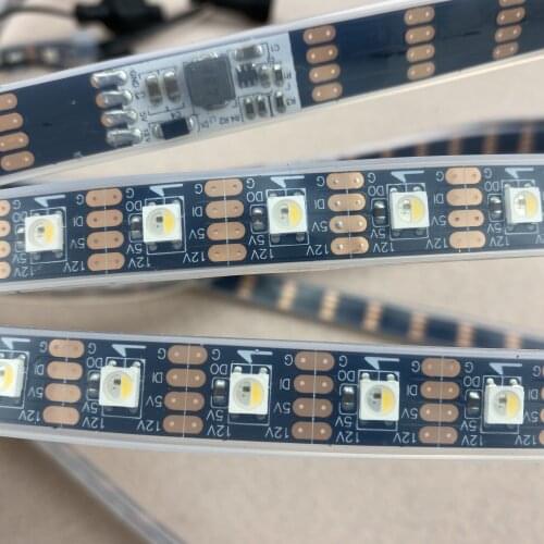 DC12V addressable SK6812-RGBW(4000K) led addressable strip; 60pixels/m;waterproof in silicon tube;IP67;xConnect pigtiail