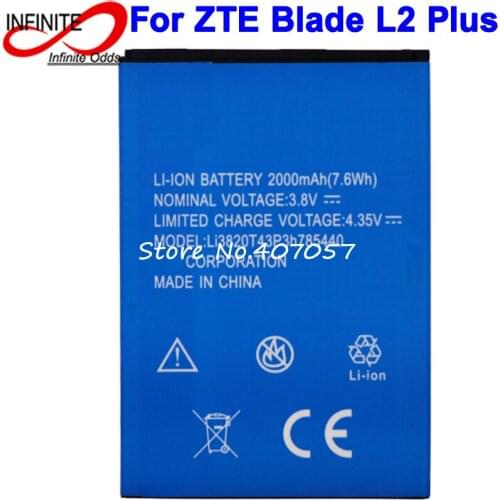 For ZTE Blade L2 Plus Battery for ZTE Blade L370 Accumulator 2000mAh Li3820T43P3h785440
