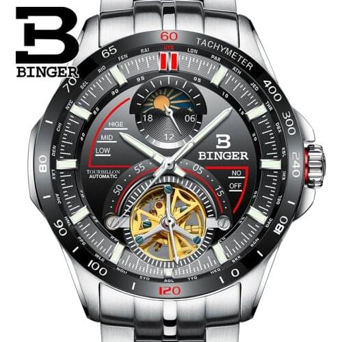 Switzerland Automatic Mechanical Watch Men Luxury Brand Watches Male Sapphire Tourbillon clock Moon Phase Waterproof reloj