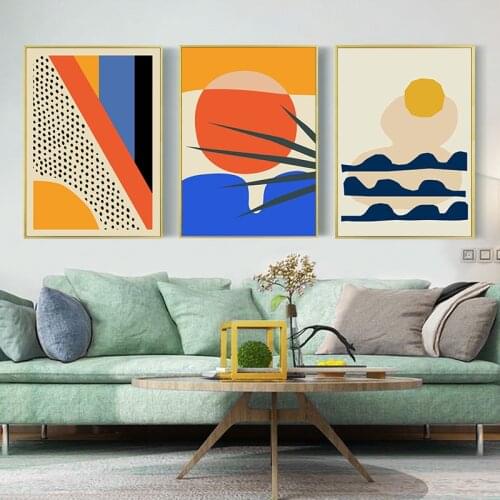 Geometric Abstract Scene Scandinavia Canvas Painting Wall Art Prints Poster Picture for Gallery Living Room Interior Home Decor