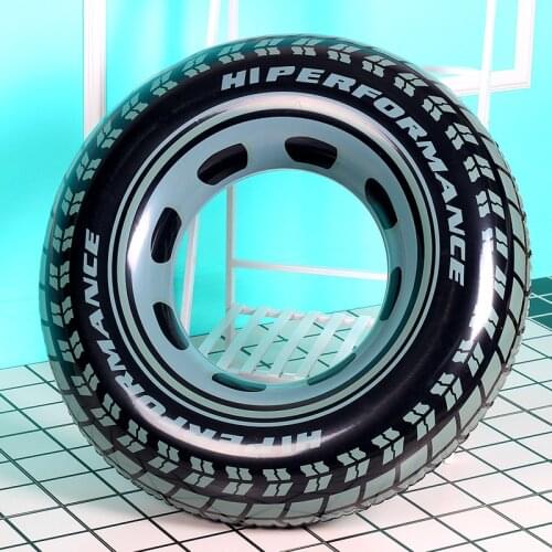 Thickened Tire Printing Swimming Ring Enlarged Adult Lifebuoy Swimming Pool Water Toy Floating Ring Inflatable Armpit Ring
