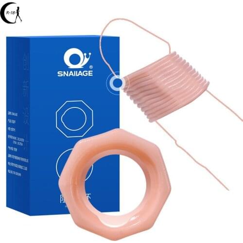 Foreskin Correction Penis Sleeve Delay Ejaculation Screw Shape Penis Ring Cock Ring Sex Toys For Men Male Chastity Device